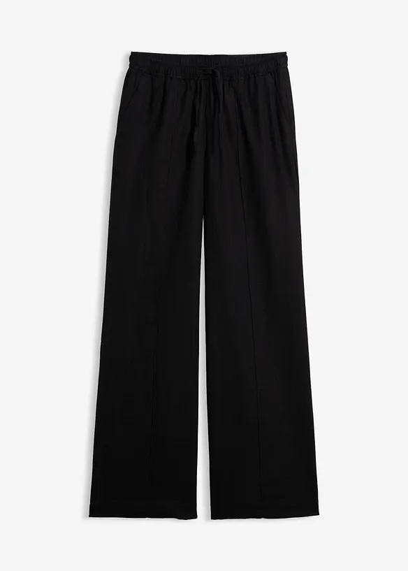 Pantalon palazzo l&eacute;ger en lin et viscose, bonprix