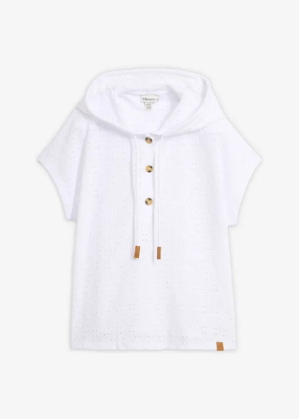 T-shirt col Henley &agrave; capuche, bonprix