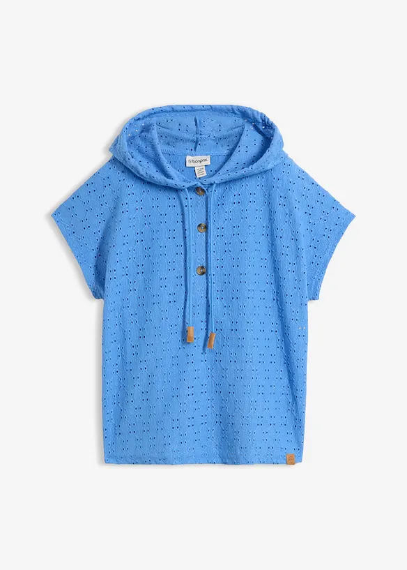 T-shirt col Henley &agrave; capuche, bonprix