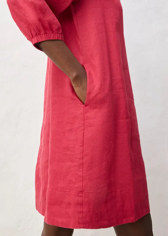 Robe 100&nbsp;% lin, manches 3/4, bonprix