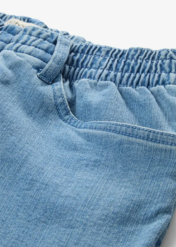 Lot de 2 pantalons 7/8 droits, taille mi-haute &eacute;lastiqu&eacute;e, bonprix