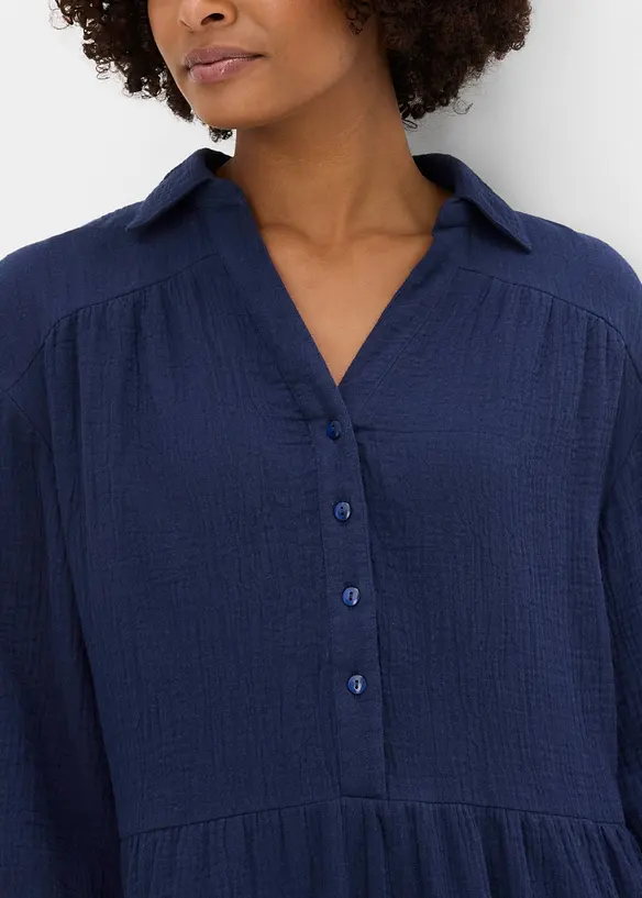 Kurzes Stufen-Kleid aus Musselin, bonprix