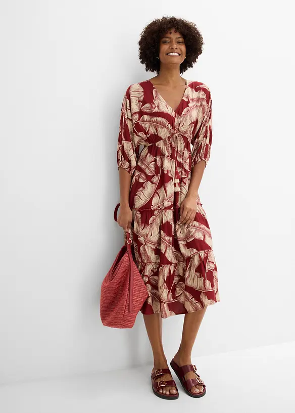Kaftan-Kleid aus flie&szlig;ender Viskose, bonprix