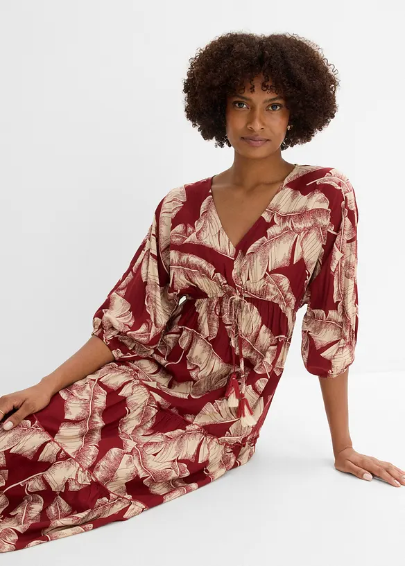 Kaftan-Kleid aus flie&szlig;ender Viskose, bonprix