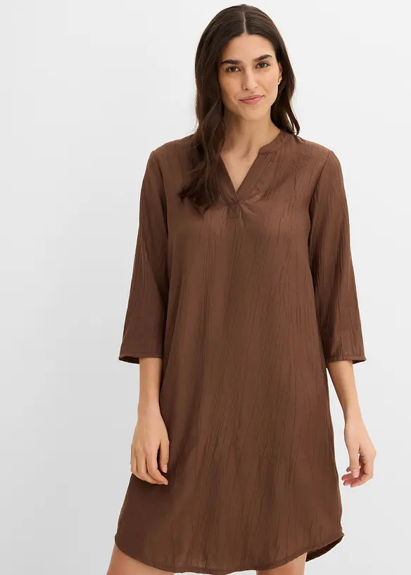 Robe-tunique textur&eacute;e en viscose majoritaire, bonprix