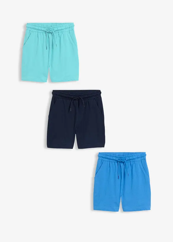 Lot de 3&nbsp;bermudas en jersey 100% coton, bonprix