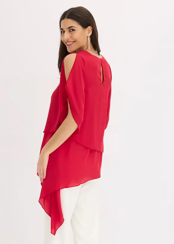 Blouse &agrave; pans, look superpos&eacute;, bonprix