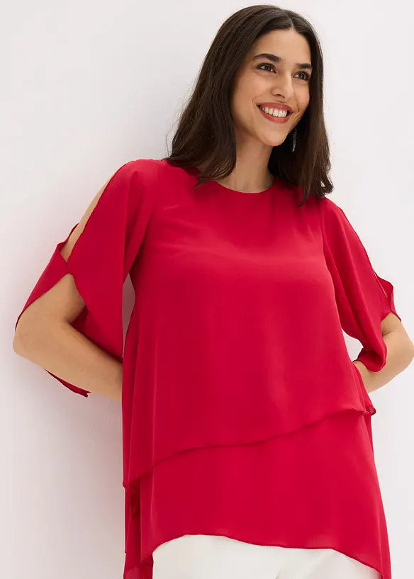 Blouse &agrave; pans, look superpos&eacute;, bonprix
