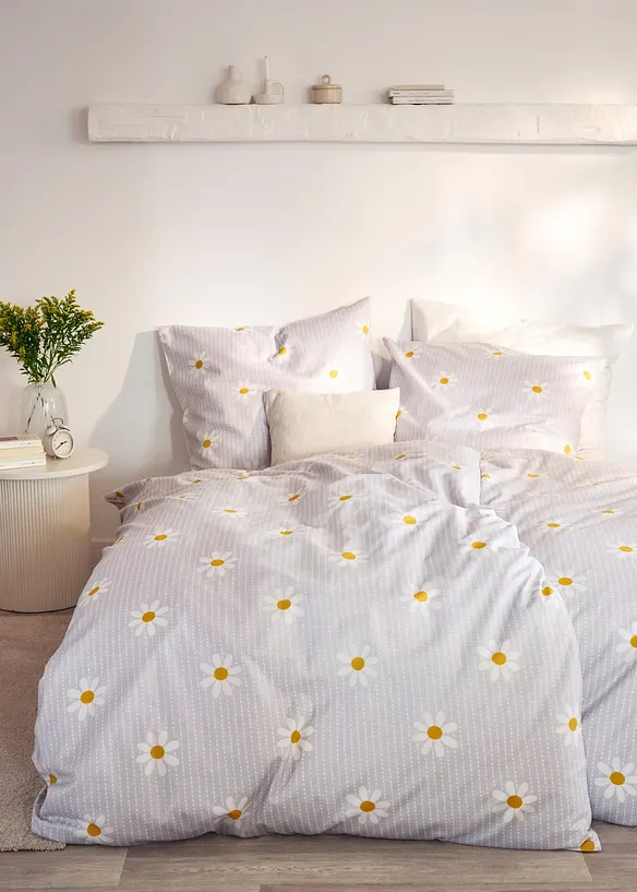 Parure de lit en coton m&eacute;lang&eacute;, bonprix