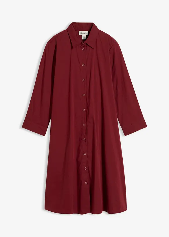 Robe-chemise en popeline solide, bonprix
