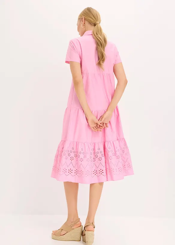 Tunika-Kleid aus reiner Baumwolle mit Lochstickerei, bonprix