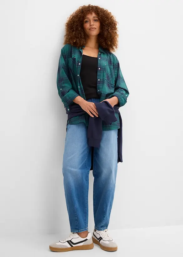 Lot de 2 tops longs coton bretelles spaghetti, bonprix