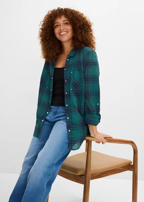 Lot de 2 tops longs coton bretelles spaghetti, bonprix