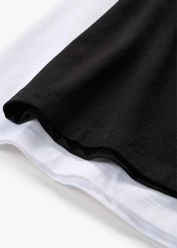 Lot de 2 tops longs coton bretelles spaghetti, bonprix