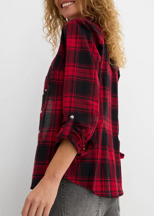 Chemisier &agrave; carreaux 100% coton, bonprix