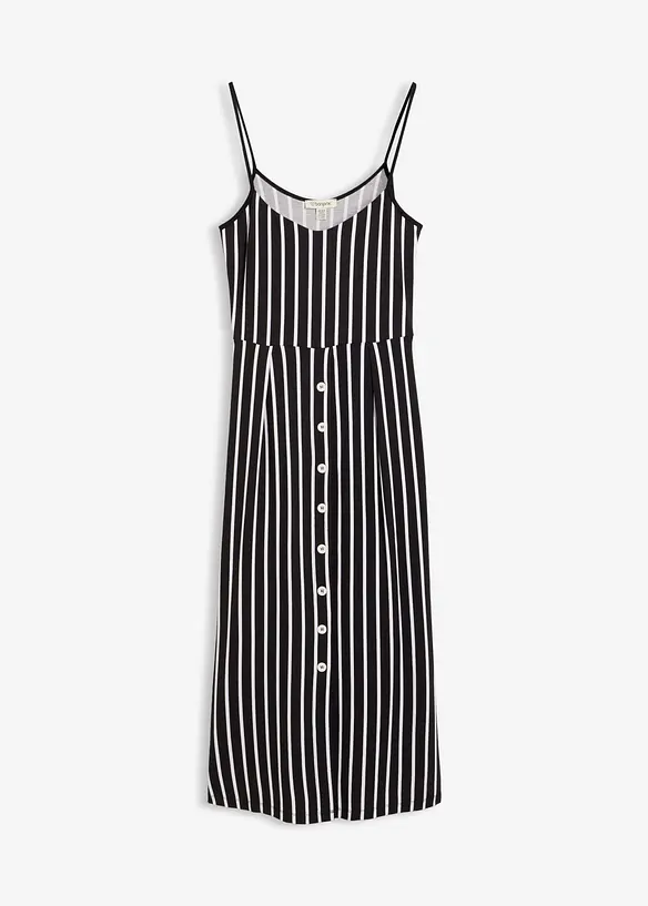 Sommerliches Jerseykleid mit Knopfleiste und Streifen, bonprix