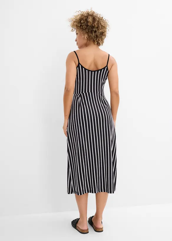 Sommerliches Jerseykleid mit Knopfleiste und Streifen, bonprix