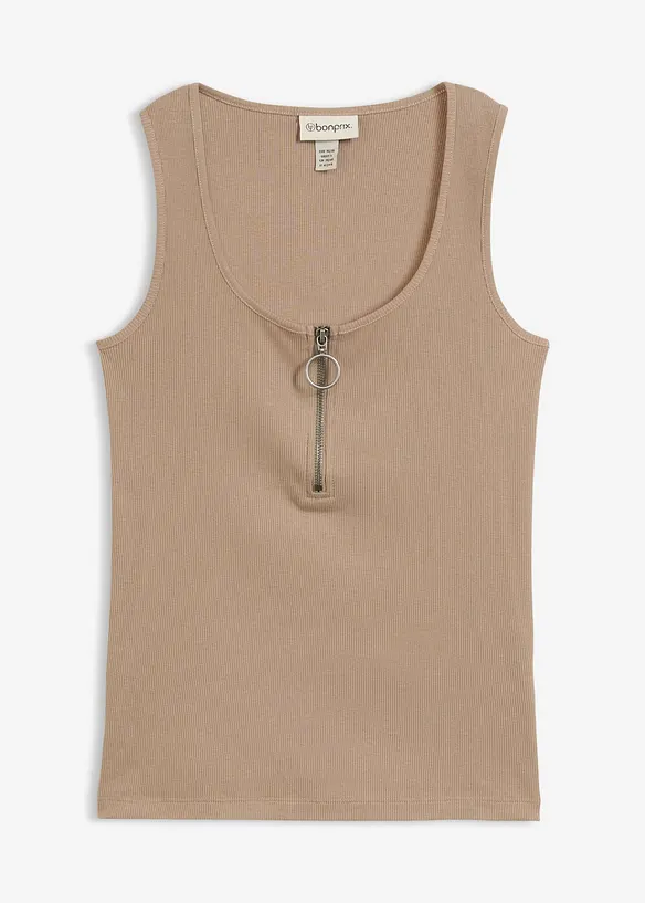 Top c&ocirc;tel&eacute; &agrave; encolure zipp&eacute;e, bonprix