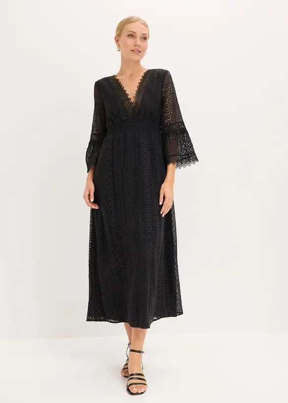 Robe longue aspect crochet, bonprix