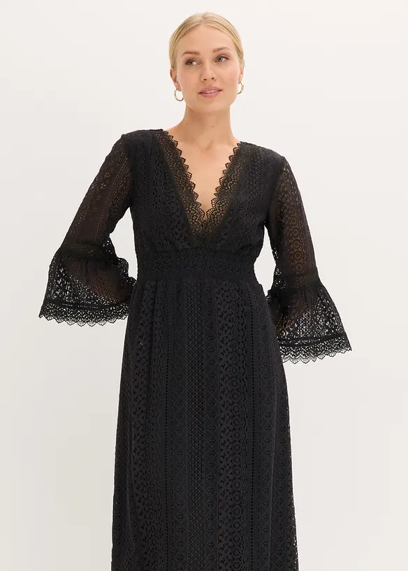 Robe longue aspect crochet, bonprix