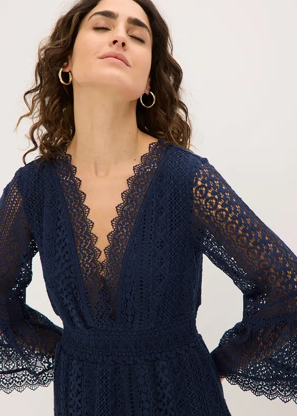 Maxikleid in Crochet-Optik, bonprix