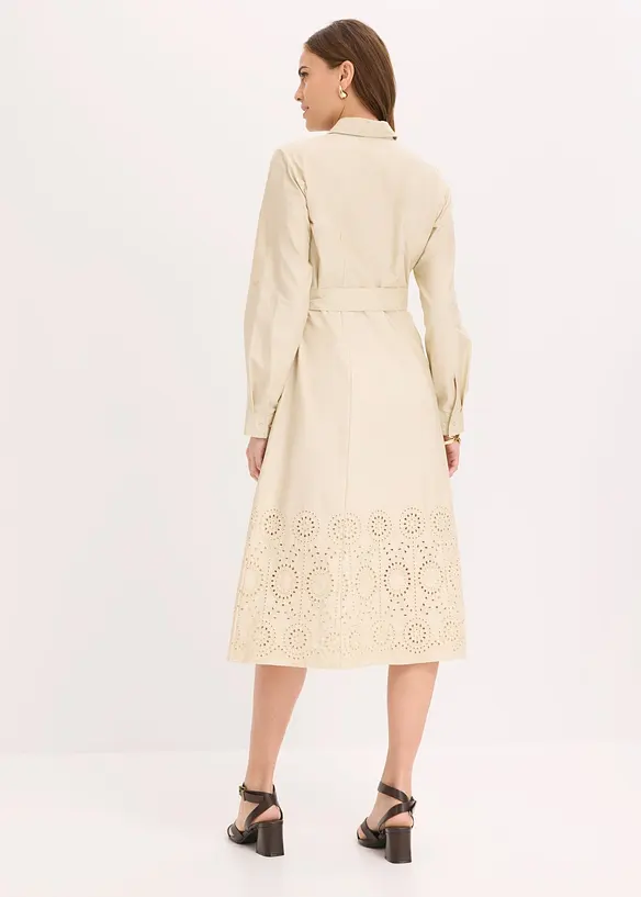 Robe-chemise avec broderies anglaises, bonprix