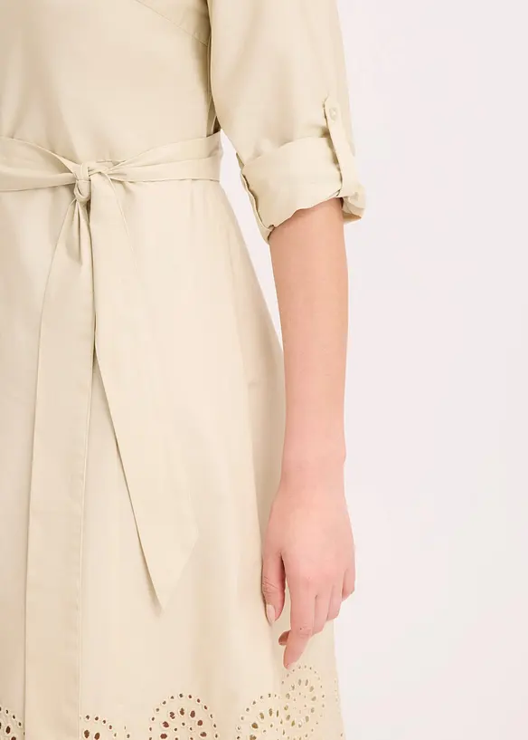 Robe-chemise avec broderies anglaises, bonprix