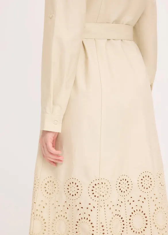 Robe-chemise avec broderies anglaises, bonprix