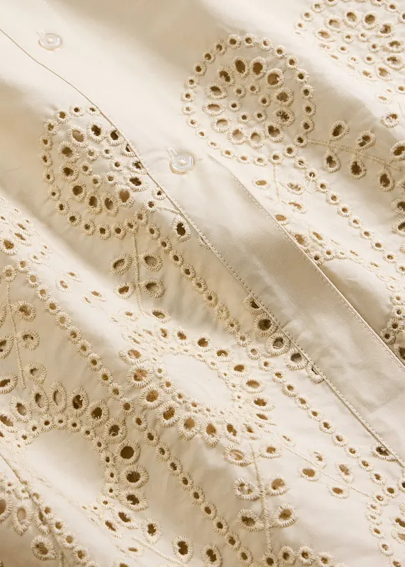 Robe-chemise avec broderies anglaises, bonprix