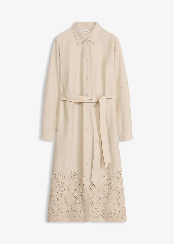 Robe-chemise avec broderies anglaises, bonprix