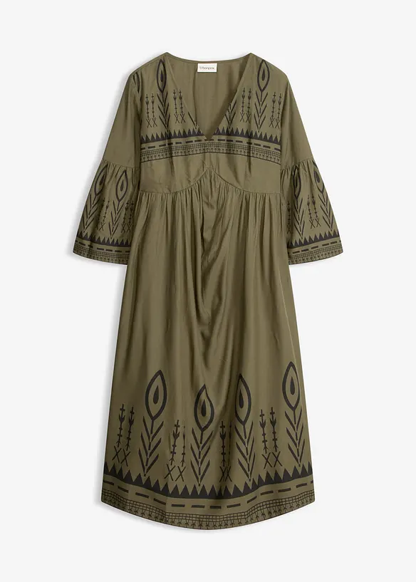 Midikleid aus flie&szlig;ender Viskose, bonprix