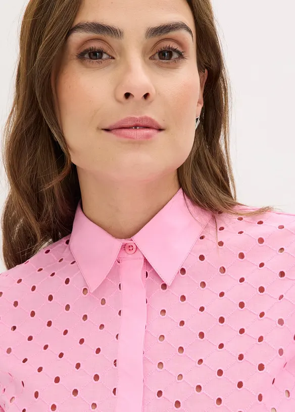 Chemisier &agrave; broderies anglaises, bonprix