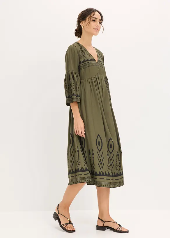 Midikleid aus flie&szlig;ender Viskose, bonprix