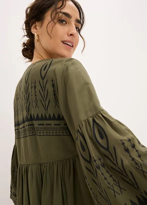 Midikleid aus flie&szlig;ender Viskose, bonprix