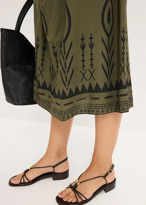 Midikleid aus flie&szlig;ender Viskose, bonprix