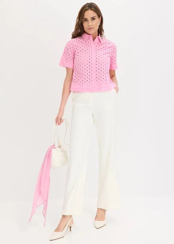 Chemisier &agrave; broderies anglaises, bonprix