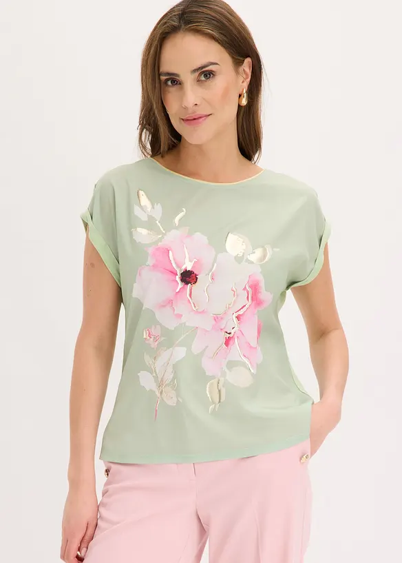 Shirt mit Webeinsatz, bonprix