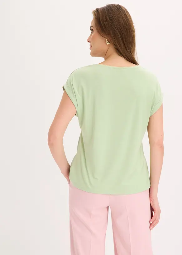 Shirt mit Webeinsatz, bonprix