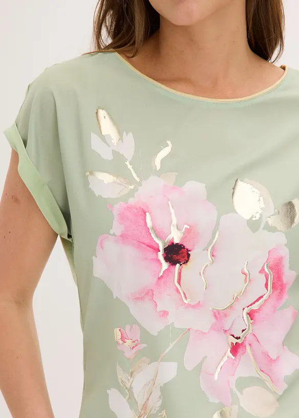Shirt mit Webeinsatz, bonprix