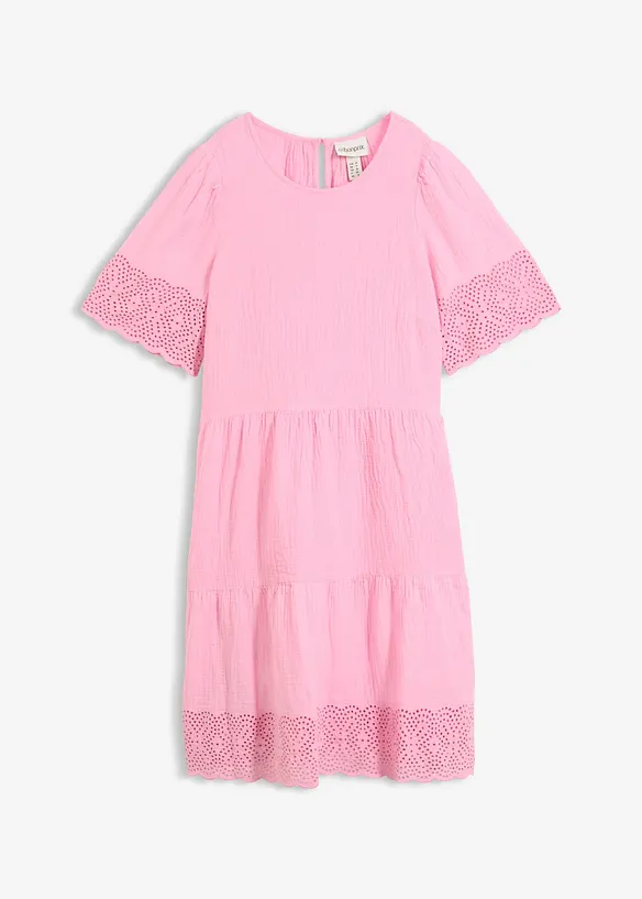 Kleid aus Musselin mit Lochstickerei, bonprix