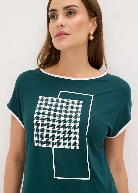 Shirt mit Kontrast Piping, bonprix