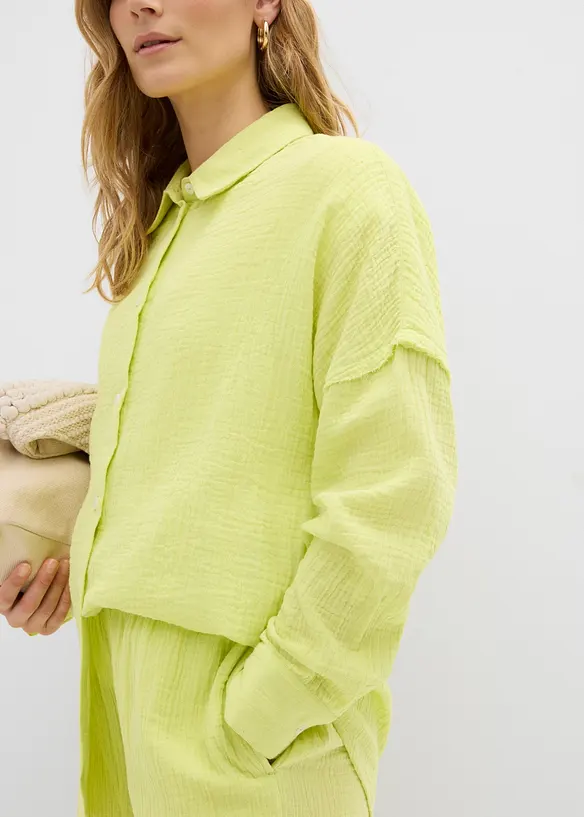 Oversize-Hemd aus luftigem Musselin, bonprix