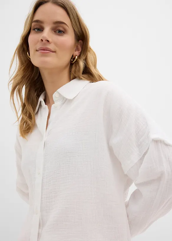 Chemise oversize en gaze de coton a&eacute;rienne, bonprix