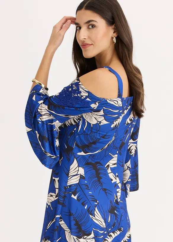 Robe &eacute;vas&eacute;e &agrave; encolure Bardot, bonprix