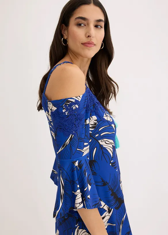 Robe &eacute;vas&eacute;e &agrave; encolure Bardot, bonprix