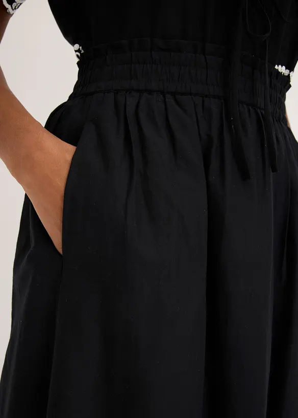 Jupe midi &agrave; broderie anglaise, 100% coton, bonprix