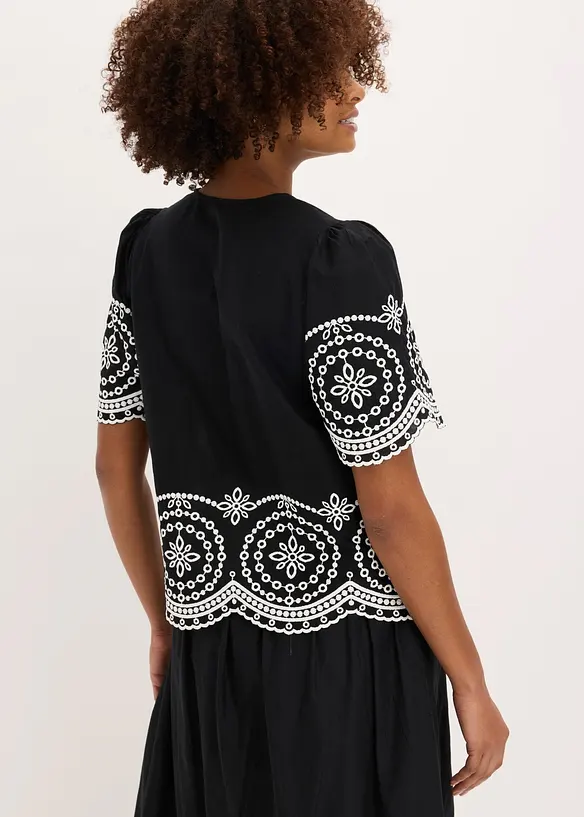 Blouse en broderie anglaise 100% coton, bonprix