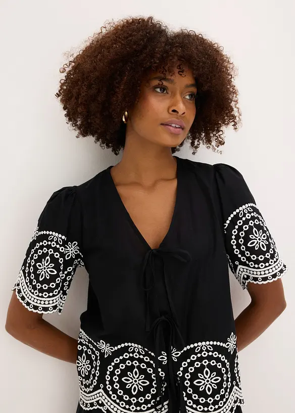 Blouse en broderie anglaise 100% coton, bonprix