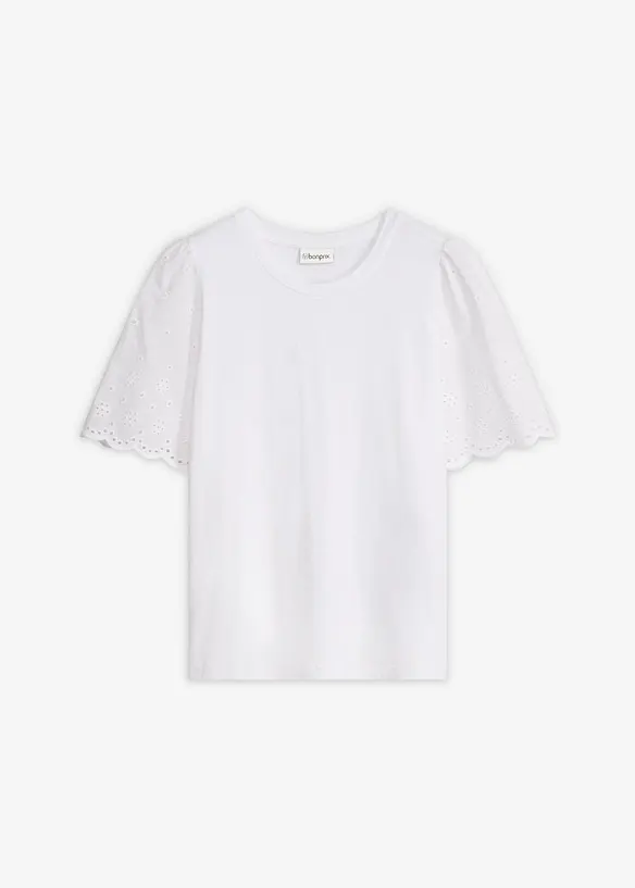 Shirt aus softem Viskose-Mix mit Lochstickerei, bonprix