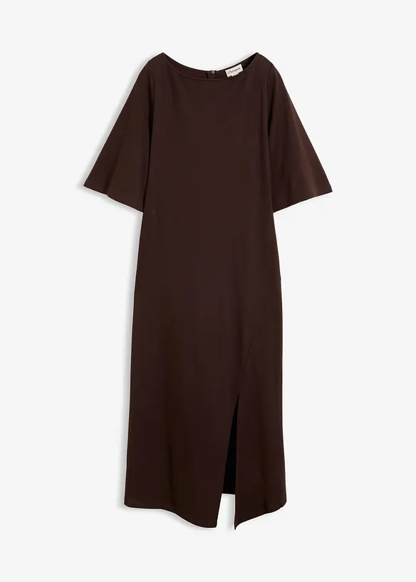 Jerseykleid mit Schlitz aus reiner Bio-Baumwolle, bonprix